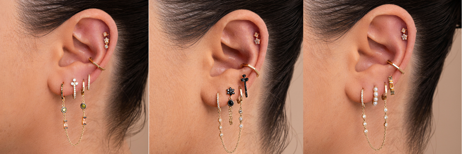 Luxury Conch Earrings ⭐ Gold & Diamond Conch Piercings by Myjools by Ilana – MYJOOLSbyILANA.com