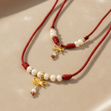 Pearl and Bow Small Cord Choker