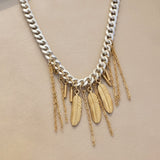 Feather and Tassel Chain Choker