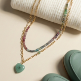 Stone Hearts Pendant Necklace