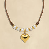 Puffy Heart Cord Choker