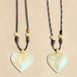 Mother of Pearl Puffy Heart Cord Choker