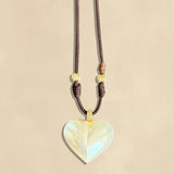 Mother of Pearl Puffy Heart Cord Choker