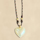 Mother of Pearl Puffy Heart Cord Choker