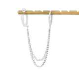 White Gold Chunky Curb Chain Hoop and Cuff