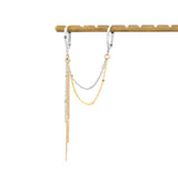 Asymmetric Two Tone Delicate Double Hoops