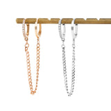 Curb Chain Double Hoops
