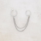 White Gold Chunky Curb Chain Hoop and Cuff