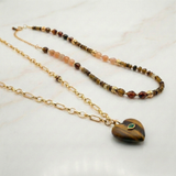 Stone Hearts Pendant Necklace