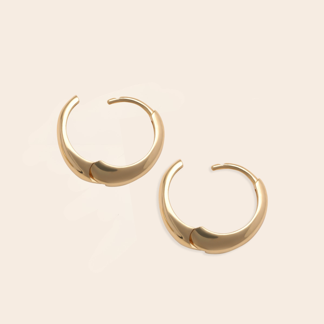 Chunky Large Asymmetrical Oval Hoops