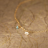 Single pearl and stone hanging anklet