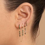 Thin Zirconia  Large Hoop Earring