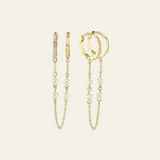 Two Pearl  Double Hoop Earring