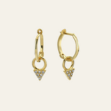 Hanging Zirconia Triangle Charm Hoop Earring