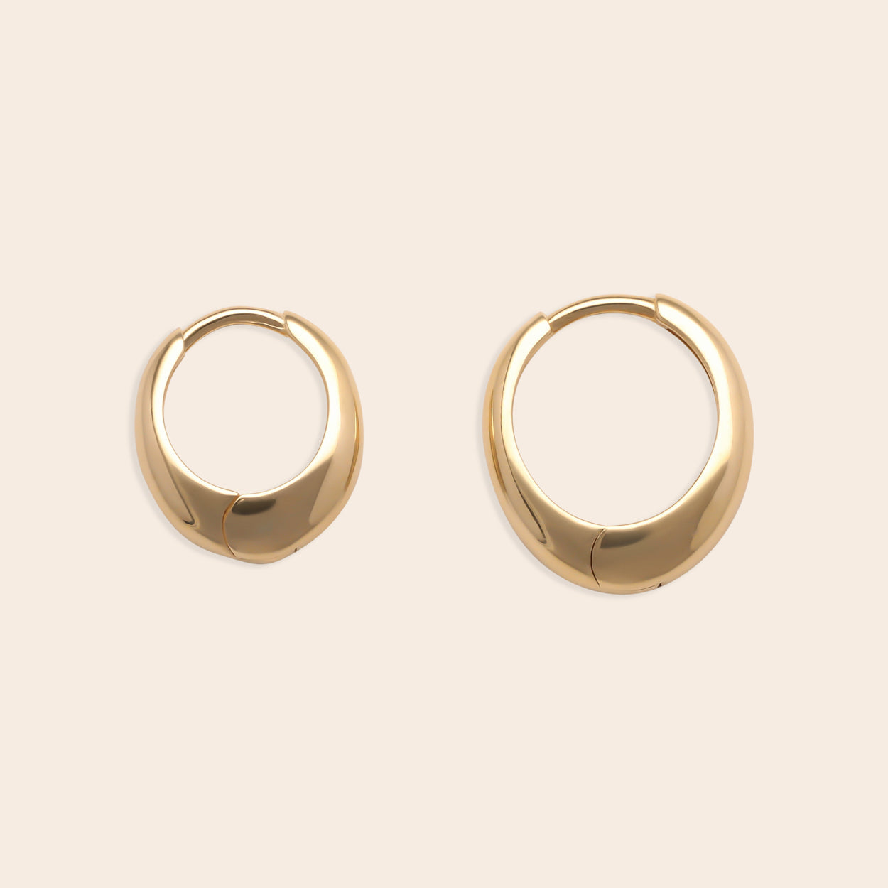 Chunky Large Asymmetrical Oval Hoops