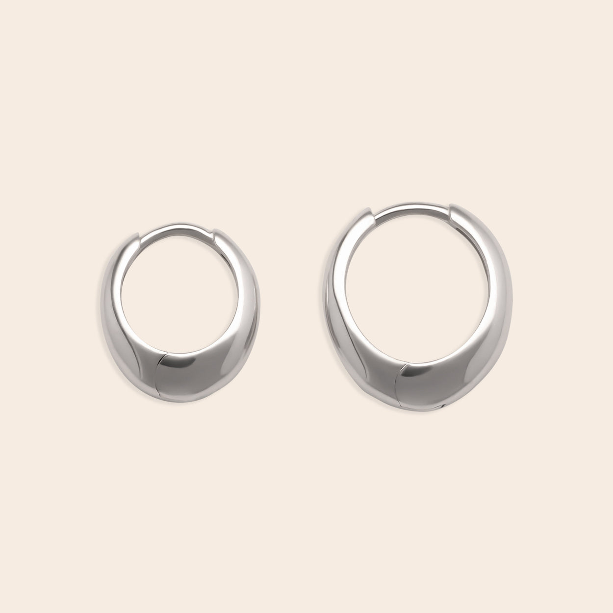 Chunky Large Asymmetrical Oval Hoops