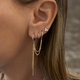 Asymmetric Two Tone Delicate Double Hoops