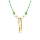 Yellow Green Fish and Pearl Lanyard