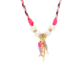 Pink Purple Enamel and Pearl Lanyard