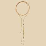 Pearl And Red Garnet Horse Bit Lariette