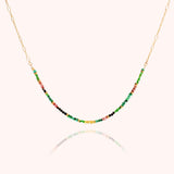 Semi precious half rainbow necklace