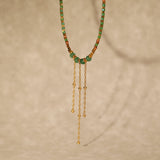 Green Garnet 3 Tassel Necklaces