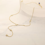 Gold-Filled Long Three Stone Lariette