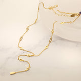 Gold-Filled Mixed Geometric Drop Chain Lariette