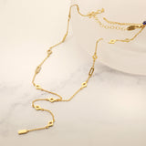 Gold Filled Mixed Geometric Drop Chain Lariette