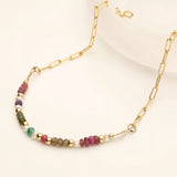 Multicolor Stone and Pearl Chunky Bracelet