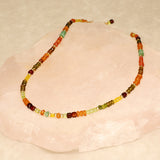 Autumn and aqua Mix semi Precious Necklace