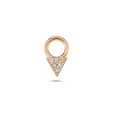 Hanging Zirconia Triangle Charm Hoop Earring