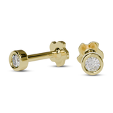 Classic Large Stone And Bezel Labret Stud