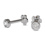 Classic Large Stone And Bezel Labret Stud