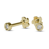 Classic Medium Stone And Bezel Labret Stud