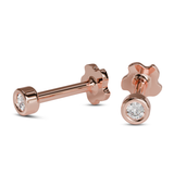 Classic Medium Stone And Bezel Labret Stud