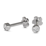 Classic Medium Stone And Bezel Labret Stud