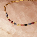 Blue Red Semi Precious Integrated Stone Bracelet