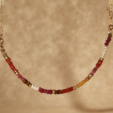 Sunset Pearl Half Stone Gold Filled Necklace