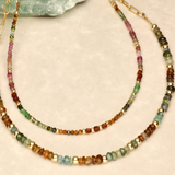 Autumn Rainbow Half Stone Integrated Necklace