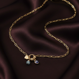 Heart Evil Eye and Birthstone Personalised Necklace