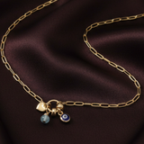 Heart Evil Eye and Birthstone Personalised Necklace