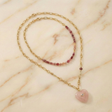 Stone Hearts Pendant Necklace