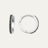 Zirconia Thin Classic Medium Hoop Earring