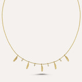 Feather and Dot Layering Necklace