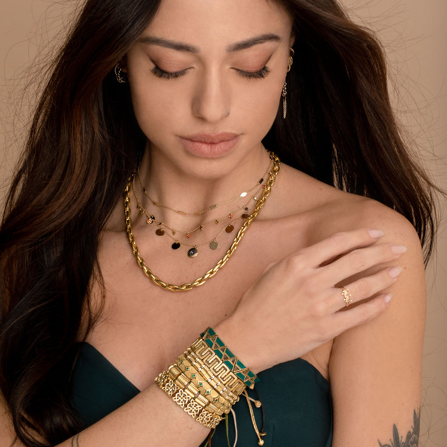 Plain Mixed Geometric Necklace