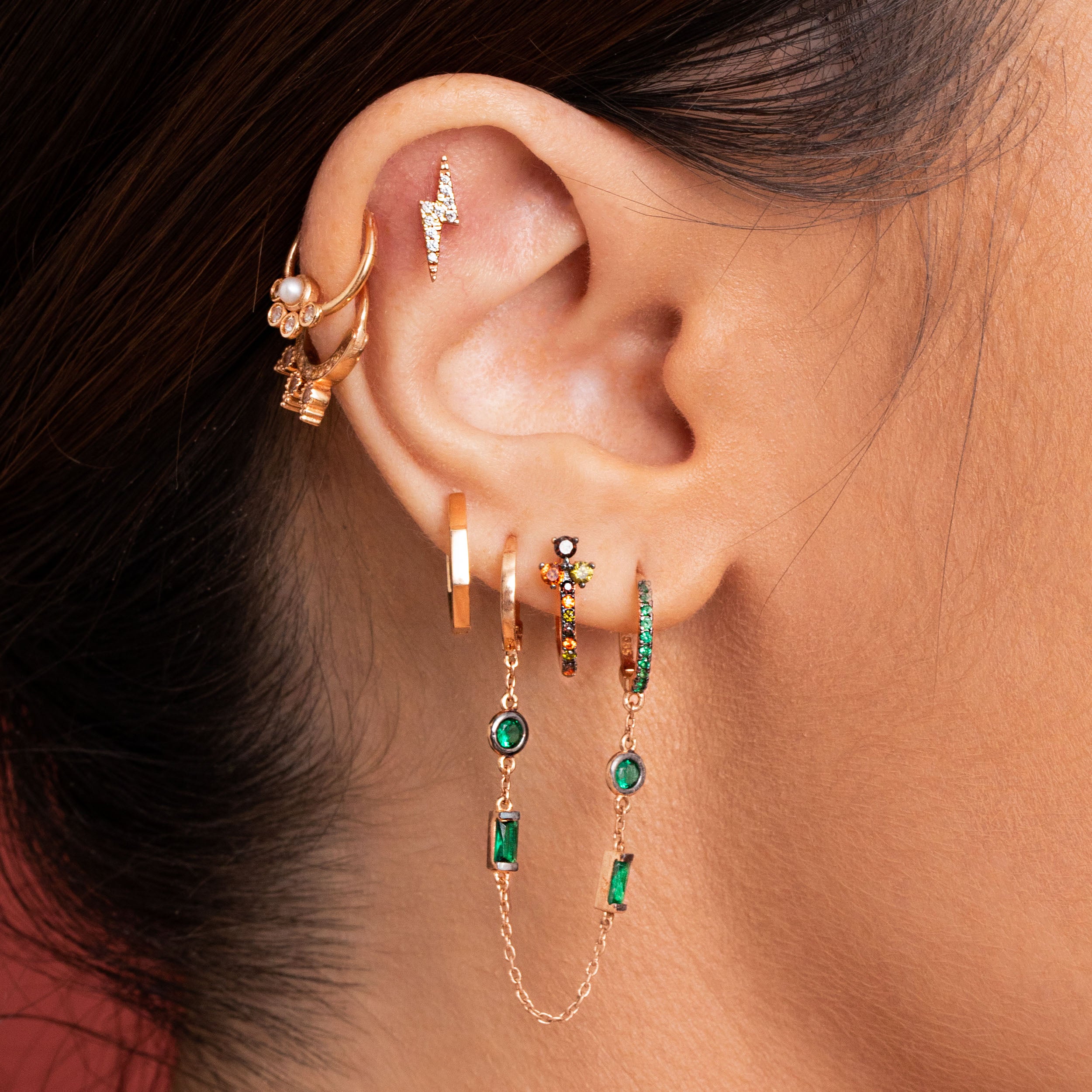 Lightning Bolt Piercing Stud Earring – - Main Image