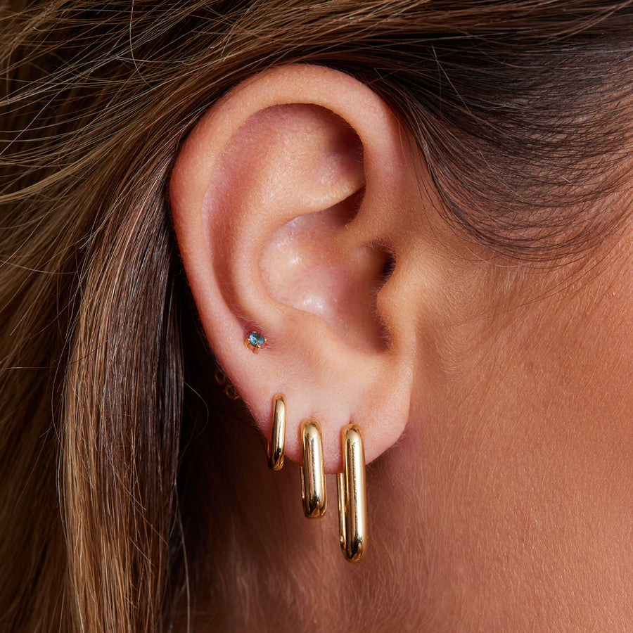 Dalia Chunky Rectangular Hoop Earring (medium)