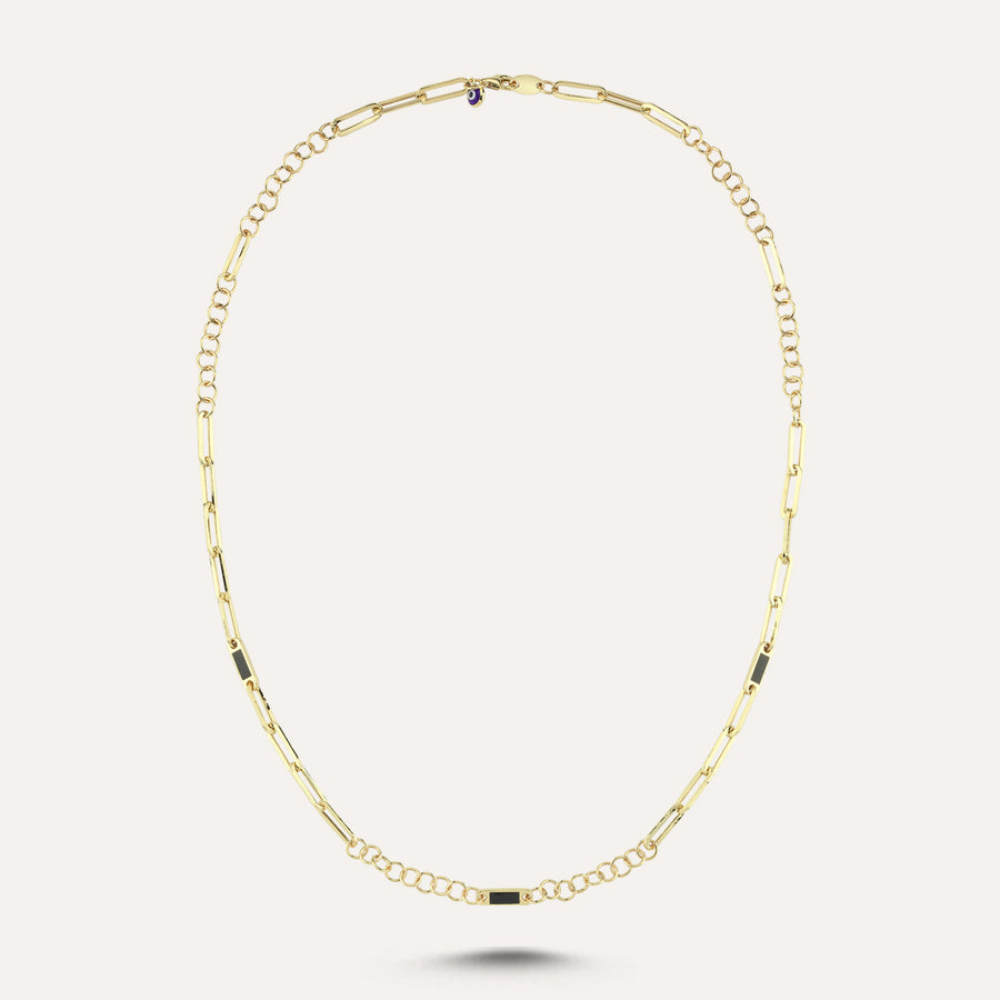 Bold Enamel Link Chain Necklace