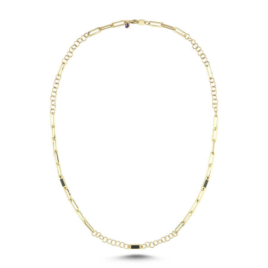 Bold Enamel Link Chain Necklace